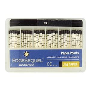 EdgeSequel Sapphire Paper Points Size #80 .04 Black Cone 60/Pk