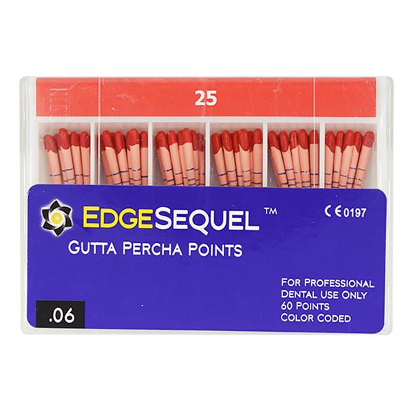 EdgeEndo Gutta Percha Points Size #25 Size #25 Red 60/Pk