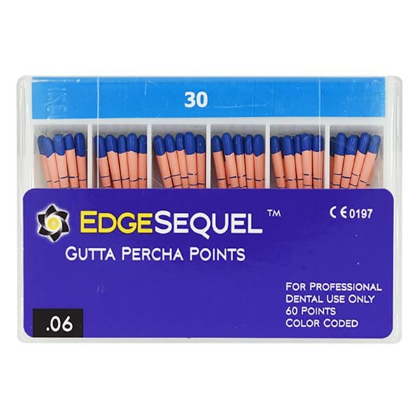 EdgeEndo Gutta Percha Points Size #30 Size #30 Blue 60/Pk