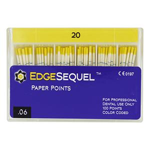 EdgeSequel Sapphire Paper Points Size #20 Size #20 .06 Yellow Cone 60/Pk