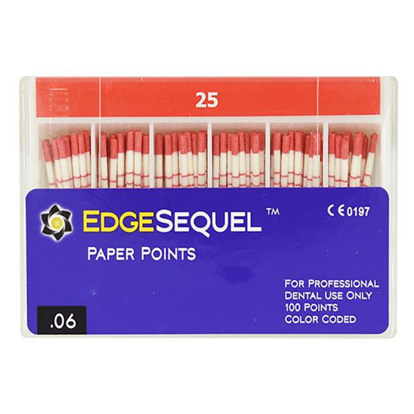 EdgeSequel Sapphire Paper Points Size #25 Size #25 .06 Red Cone 100/Pk