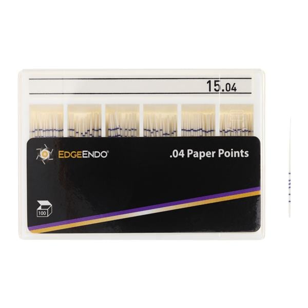EdgeEndo Paper Points Size #15 Size #15 .04 White Cone 100/Pk