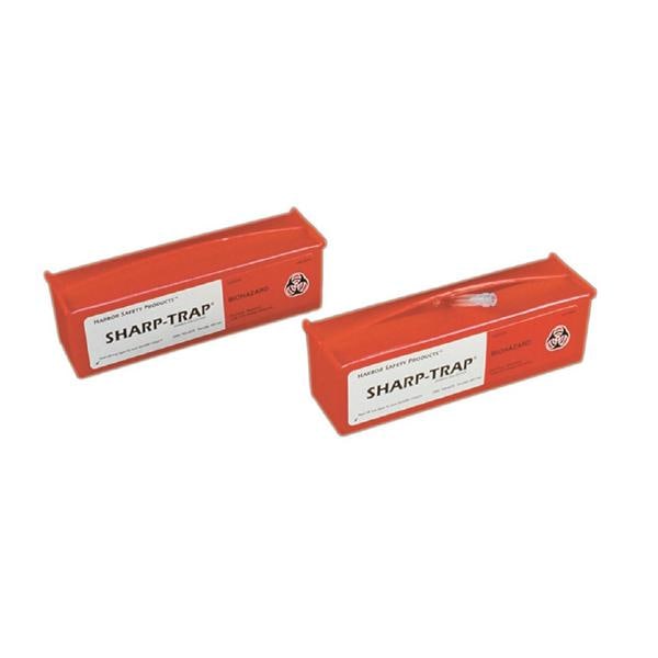 Sharp-Trap Sharps Container 0.5qt Red 2x2x7" Hinged Lid Horizontal Drop Plstc Ea