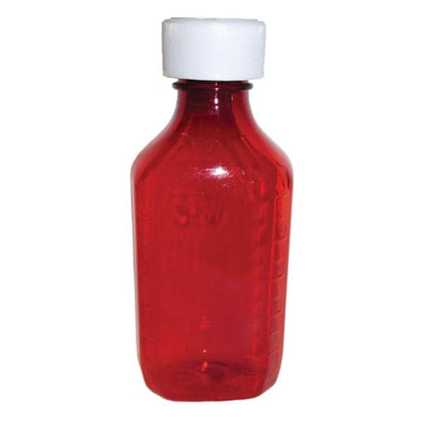 Syrup Bottle Plastic 8oz Amber Reusable 100/Ca