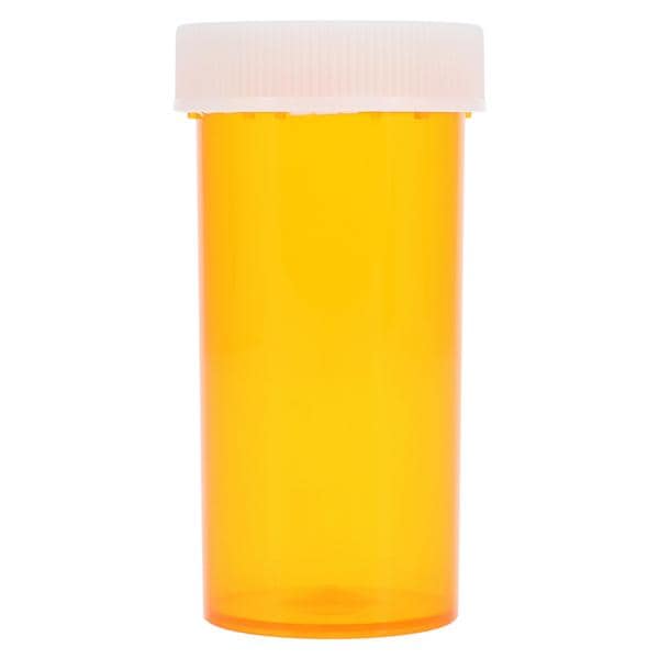 Medicine Vial Plastic 1-1/4" 13 Dram Amber Reusable 320/Ca