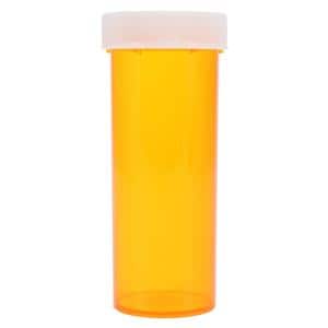 Medicine Vial Plastic 1-1/4" 16 Dram Amber Reusable 270/Ca