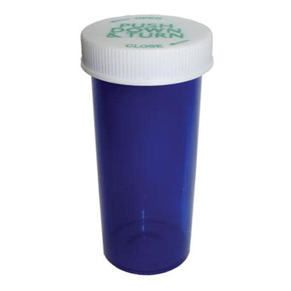 Medicine Vial Plastic 30 Dram Blue Reusable 240/Ca