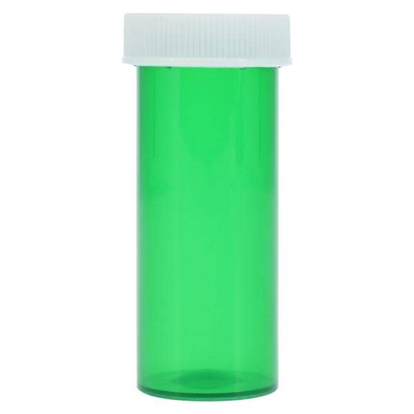 Medicine Vial Plastic 8 Dram Green Reusable 410/Ca