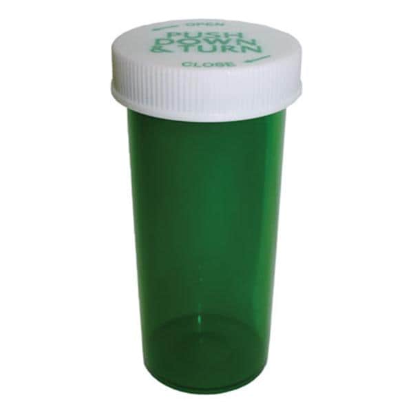 Medicine Vial Plastic 60 Dram Green Reusable 115/Ca