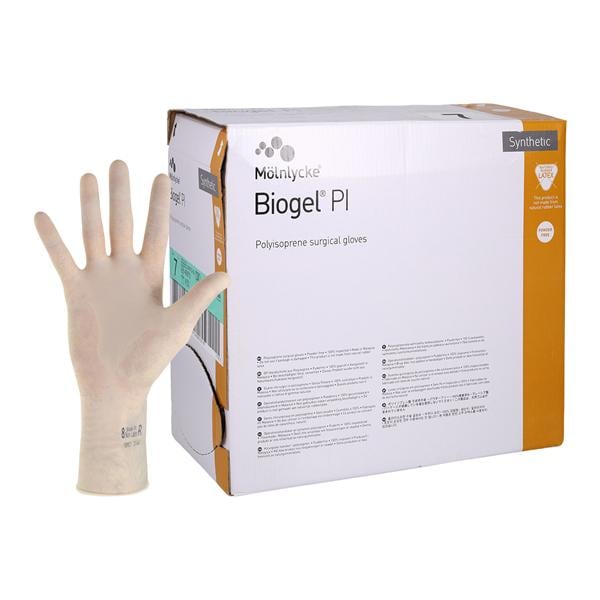 Biogel PI Polyisoprene Surgical Gloves 7 Straw 50Pr/Bx, 4 BX/CA