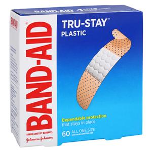 Band-Aid Adhesive Bandage Plastic 3/4x3" Tan Sterile 60/Bx