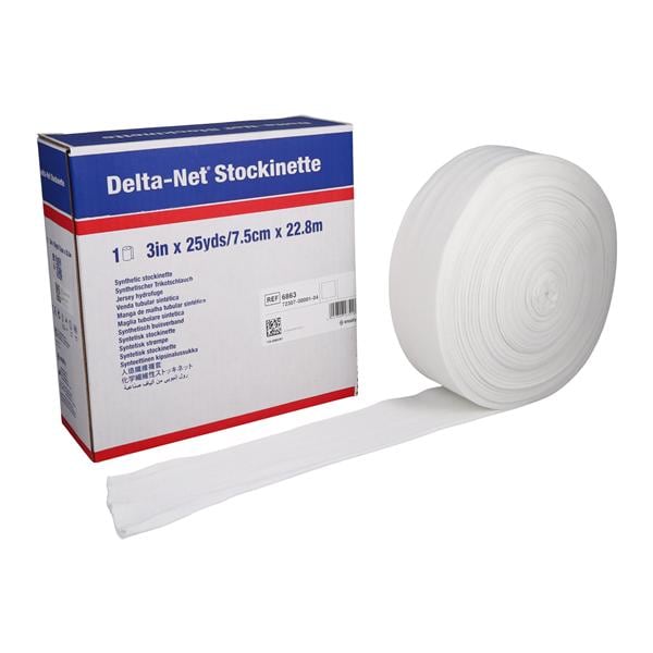 Delta-Net Orthopedic Stockinette White 3"x25yd, 2 RL/CA