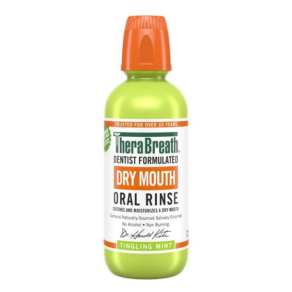 TheraBreath Dry Mouth Oral Rinse 16 oz Tingling Mint 3/Pk