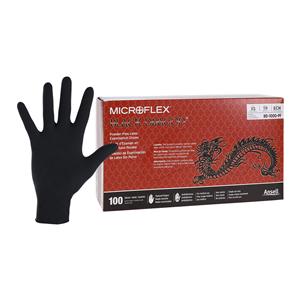 MICROFLEX Black Dragon Latex Exam Gloves X-Small Black Non-Sterile 100/Bx