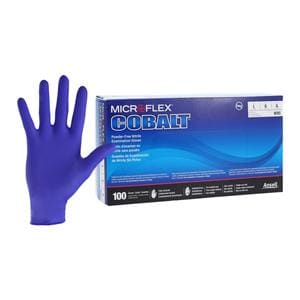 MICROFLEX Cobalt Nitrile Exam Gloves Large Blue Non-Sterile 100/Bx