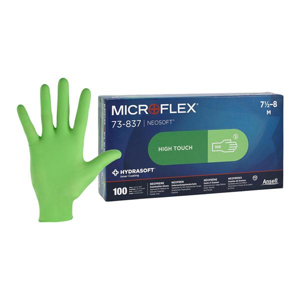 MICROFLEX Neosoft Neoprene Exam Gloves Medium Green Non-Sterile 100/Bx