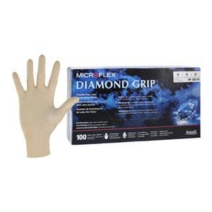 MICROFLEX Diamond Grip Latex Exam Gloves Medium Natural Non-Sterile 100/Bx