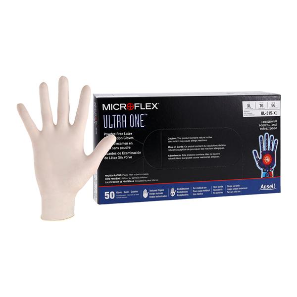 MICROFLEX Ultra One Latex Exam Gloves X-Large Natural Non-Sterile 50/Bx