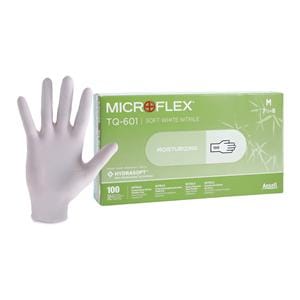 MICROFLEX Soft White Nitrile Exam Gloves Medium White Non-Sterile 100/Bx