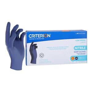 Criterion Low Derma Nitrile Exam Gloves Large Slate Blue Non-Sterile 200/Bx