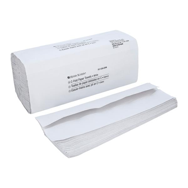 Towel C-Fold Disposable Fabric White 2400/Ca