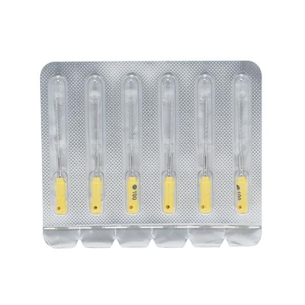 Maxima Hand Hedstrom Files 25 mm Size 100 Stnls Stl/Plstc Hndl Yellow 6/Pk