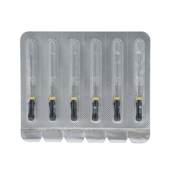 Maxima Hand Hedstrom Files 25 mm Size 80 Stnls Stl/Plstc Hndl Black 6/Pk