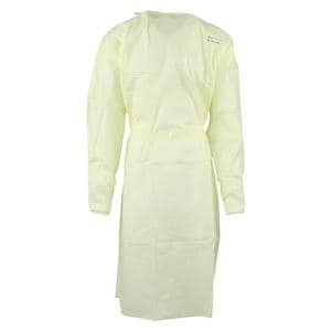 Isolation Gown AAMI Level 1 SMS Medium Yellow 10/Bg
