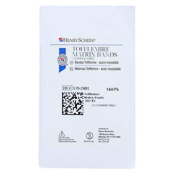 Tofflemire Matrix Band 0.002 in 144/Pk