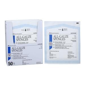 Henry Schein Premium 100% Cotton All-Gauze Sponge 4x4" 12 Ply Sterile Square LF