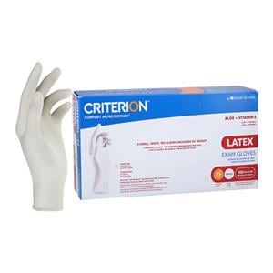 Criterion Aloe + Vitamin E Latex Exam Gloves X-Small White Non-Sterile 100/Bx