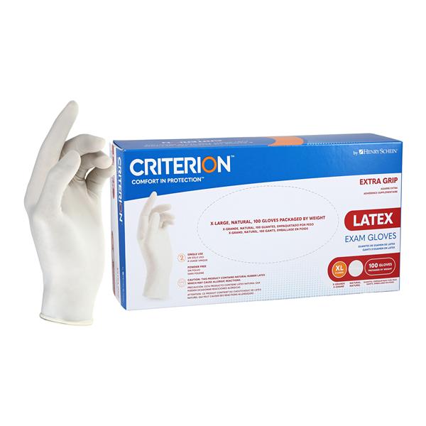 Criterion Extra Grip Latex Exam Gloves X-Large White Non-Sterile 100/Bx