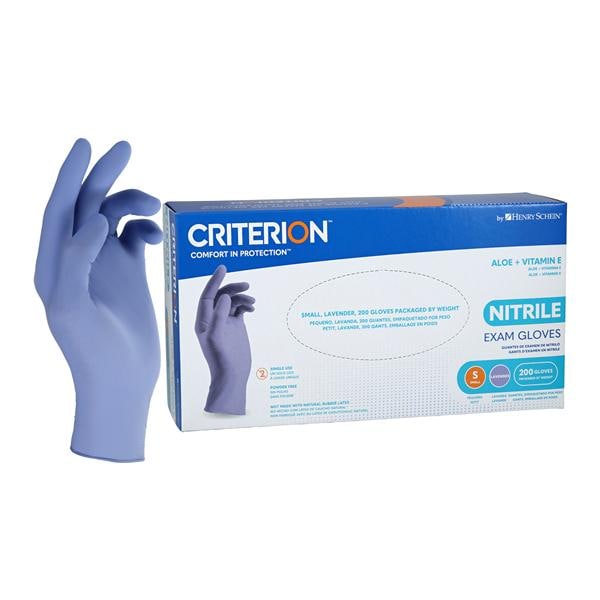 Criterion Aloe + Vitamin E Nitrile Exam Gloves Small Lavender Non-Sterile 200/Bx