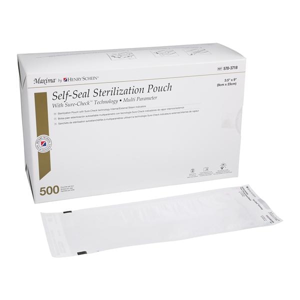 Sterilization Pouch Self Seal 3.5 in x 9 in 500/Bx