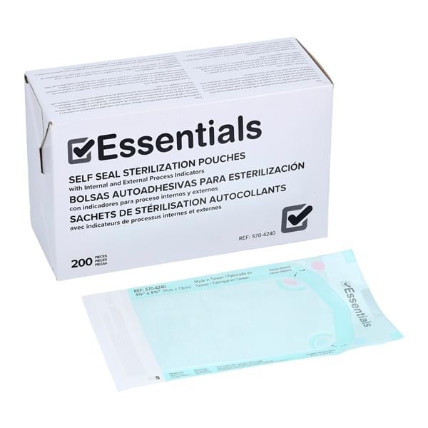Essentials Sterilization Pouch Self Seal 3.5 in x 5.25 in 200/Bx, 6 BX/CA