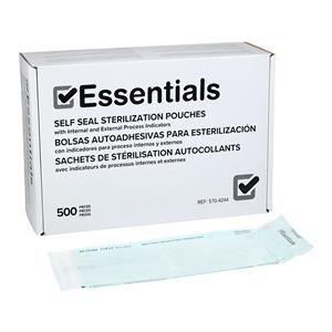 Essentials Sterilization Pouch Self Seal 3.5 in x 9 in 500/Bx, 8 BX/CA