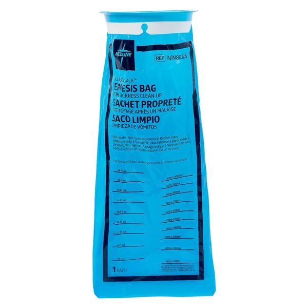 Emesis Bag 5.5x7.5" Blue Top Ring Plastic 24/Pk