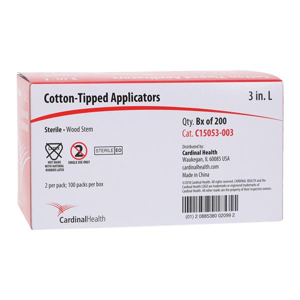 Applicator 3 in Wood Shaft Sterile 100/Bx