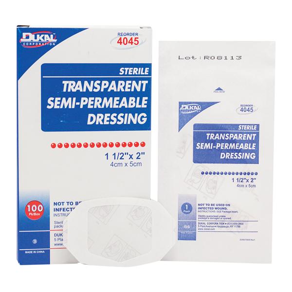 Film Gauze Dressing 1-1/2x2" Sterile Adhesive Transparent LF
