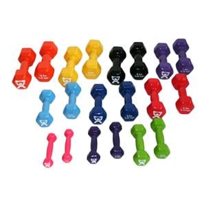 CanDo Weight Dumbbell 1-10lb Cast Iron/Vinyl Coated Assorted Colors