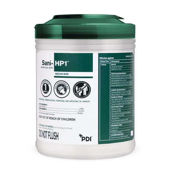 Sani-HP1 Disinfectant Wipes Medium Canister 275/Cn, 12 CN/CA