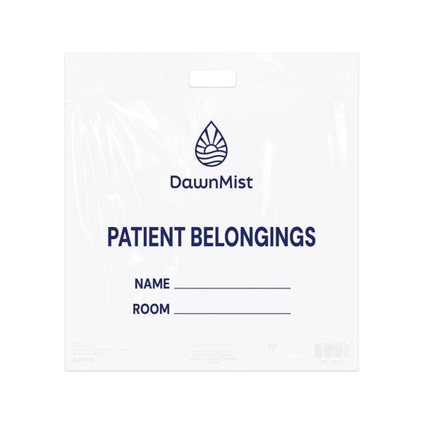 Patient Belongings Bag White/Blue Print 20x18-1/2