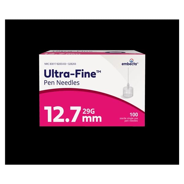 Ultra-Fine Insulin Pen Needle 29gx1/2" Conventional 100/Bx, 12 BX/CA