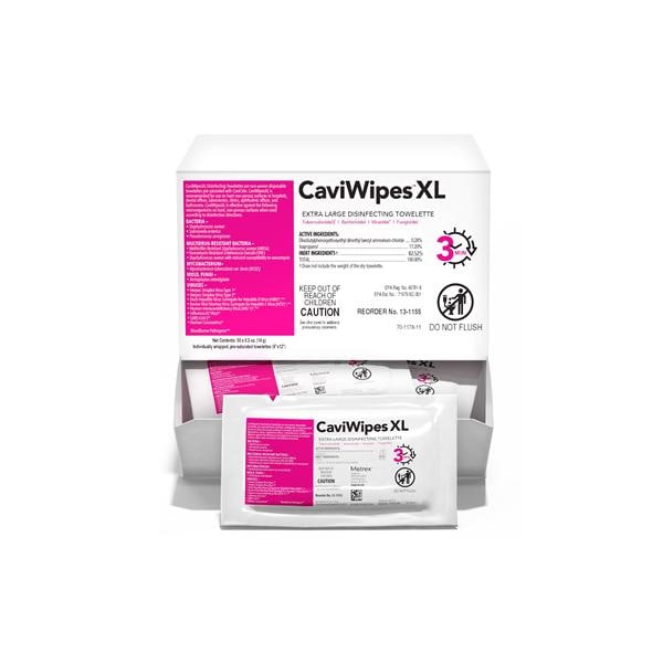 CaviWipes XL Surface Disinfectant X-Large Individually Wrapped 50/Bx