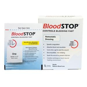 BloodStop Carboxymethyl Cellulose Hemostatic Dressing 2x2" Sterile Adherent LF