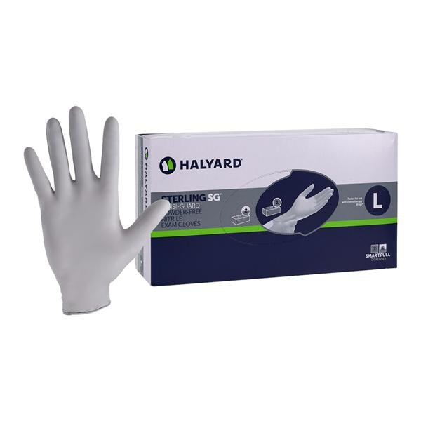 Sterling SG Nitrile Exam Gloves Large Sterling Silver Non-Sterile 250/Bx