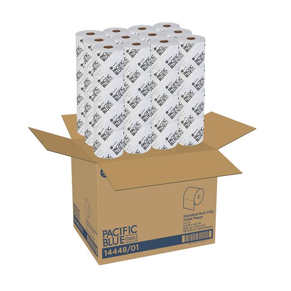 Pacific Blue Basic Toilet Tissue White 1 Ply 48/Ca