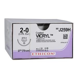 Vicryl Suture 2-0 27" Polyglactin 910 Braid CT-1 Undyed 36/Bx