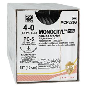 Stratafix Spiral Monocryl Plus Suture 4-0 18" Triclsn/PCL 25 Mnflmnt PC5 12/Bx