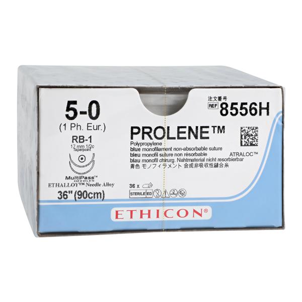 Prolene Suture 5-0 36" Polypropylene Monofilament RB-1/RB-1 Blue 36/Bx